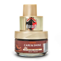 Bufalo | Schoensmeer | Express | Care & shine | Met verdeelspons | Bruin 4 cl