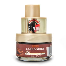 Bufalo | Cirage | Express | Care & shine | Avec éponge applicateur | Brun 