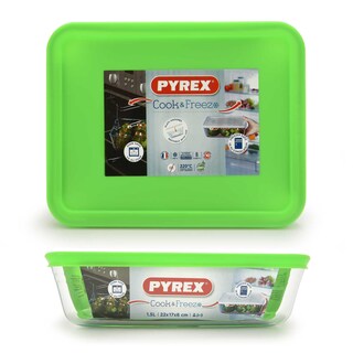 Pyrex | Plat rectangulaire avec couvercle | 22x17x6cm 