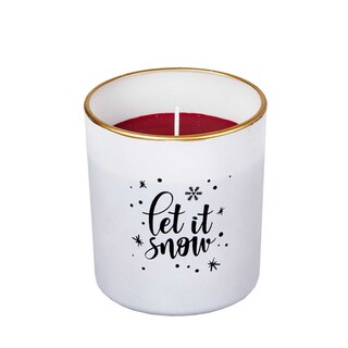 Spaas | Bougie en verre | Let it snow | rouge 