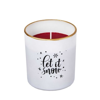 Spaas | Bougie en verre | Let it snow | rouge 