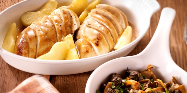 Escalope de poulet aux champignons des bois
