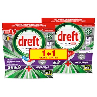 Dreft | Platinum | 19 Vaatwastabletten| ADW | Plat+ | MC | 1+1 