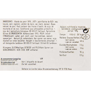 Delhaize | Bio | Boudins | Blanc | Bio 