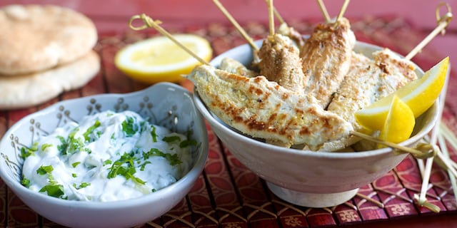 Met citroen gemarineerde kippenspiesjes