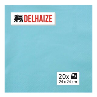Delhaize | Serviettes | ibiza bleu | 24x24 