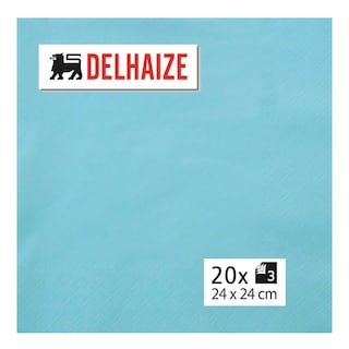 Delhaize | Serviettes | ibiza bleu | 24x24 