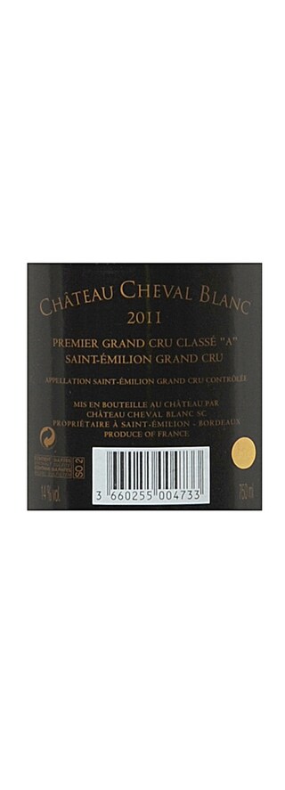 FR BORDEAUX SAINT-EMILION 1GCC | CHATEAU CHEVAL BLANC 1ER GRAND CRU 2011 