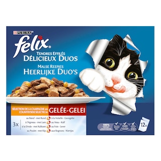 Felix | Purina | Aliment chat | Duos |Viandes en Gelée 