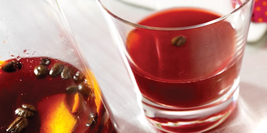 Sangria au porto, grains de café et vanille