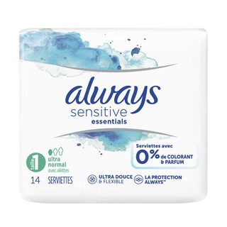 Always | Sensitive | Serviettes hygiéniques | Sensitive | Normal 
