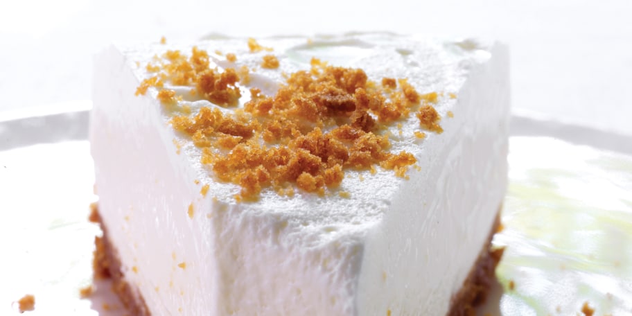 Taart van verse kaas met speculaas