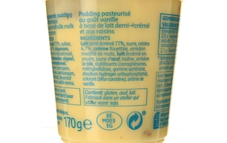 Delhaize | Pudding | Vanille-Rozijnen | 2+1 gratis 