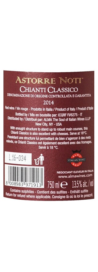 Italie - Italië | Toscana D.O.C.G. | Astorre Chianti classico 14 Rood 