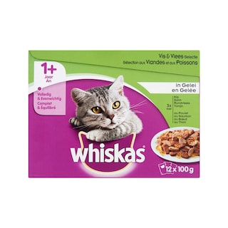 Whiskas | Kattenvoeding | Gelei | Vlees-vis-30% 