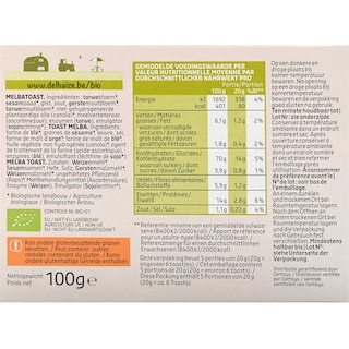 Delhaize | Bio | Toast | Melba | Bio 