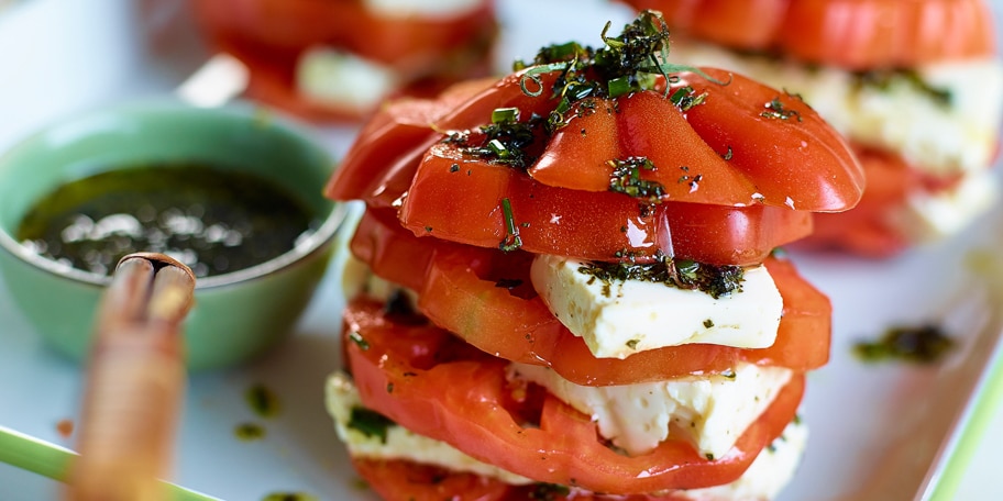 Tomaat-mozzarella van de rijzende zon