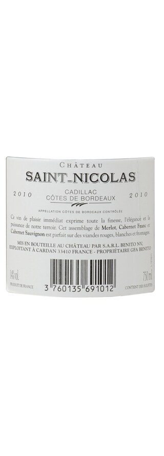 FR BORDEAUX CADILLAC | Château Saint Nicolas 10 Rood 
