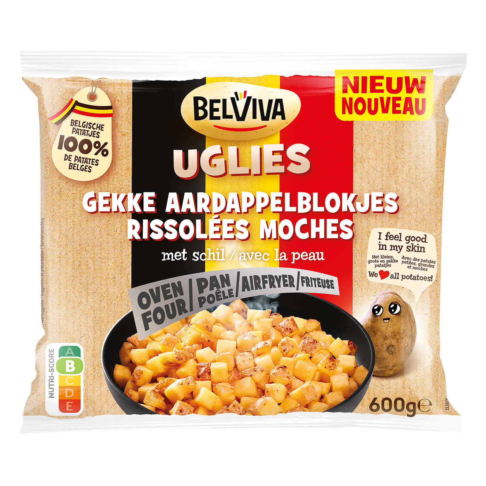 Belviva Aardappelblokjes | Met schil