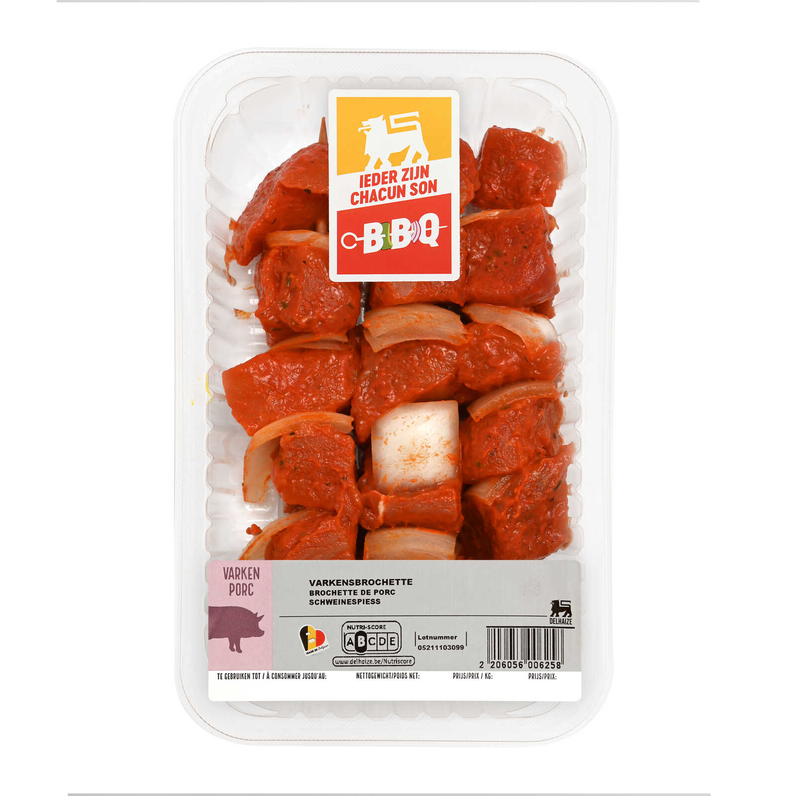 Delhaize Brochette Varken Ui Gemarineerd 400 Gr Delhaize 7851