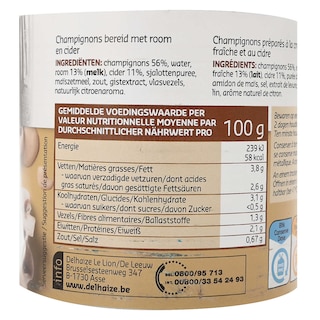 Delhaize | Champignons | Emincés | A la normande 