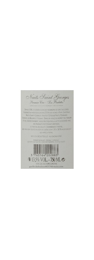 France - Frankrijk | Bourgogne - Côte de Nuits | Nuits Saint Georges 1er Cru Les Poulettes 15 
