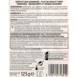 Delhaize | Filet de poulet  | Tranches 