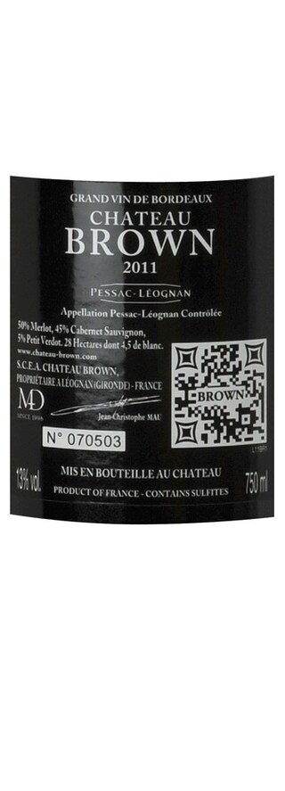 FR BORDEAUX PESSAC LEOGNAN | CHATEAU BROWN 2011 