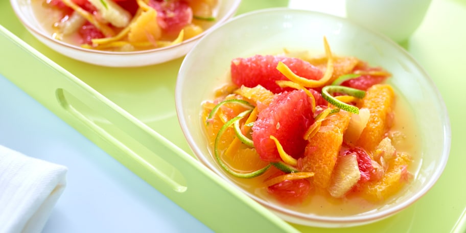 Salade van citrusvruchten met vanille