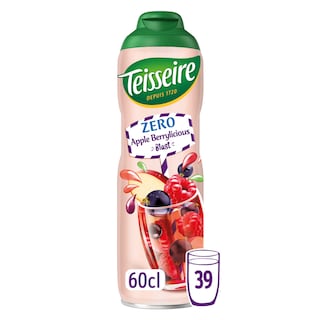 Teisseire | Zéro | Sirop | Pomme - Mûre | Sans sucre 