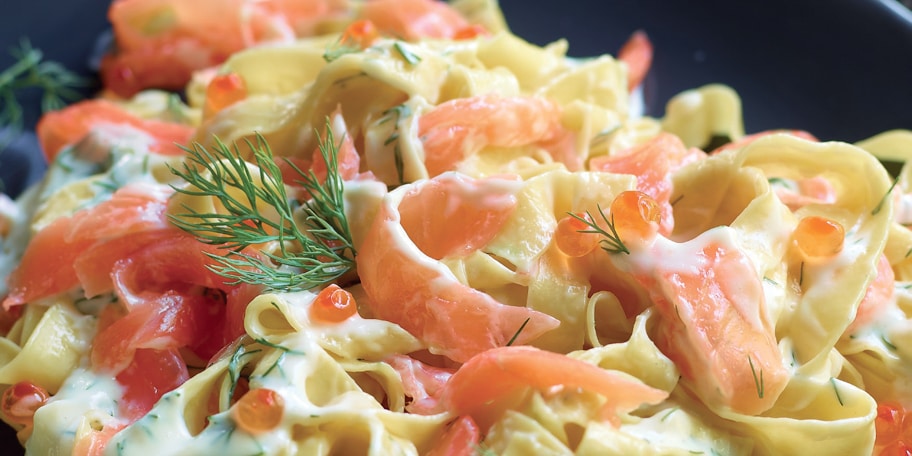 Tagliatelle met gerookte zalm