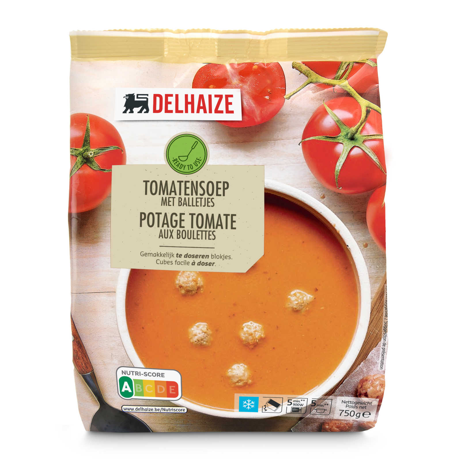 Delhaize Potage tomates 750 gr Delhaize