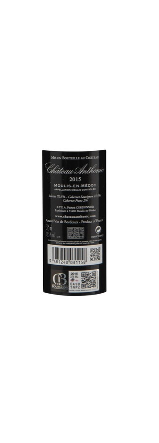 France - Frankrijk | Bordeaux - Moulis en Médoc | Château Anthonic 2015 Rood 