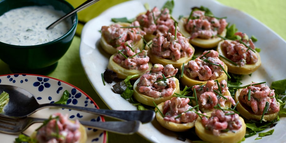 Fonds d'artichaut aux crevettes grises