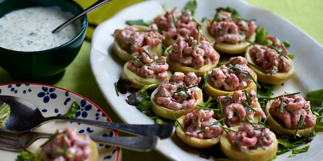 Artisjokbodems met grijze garnalen