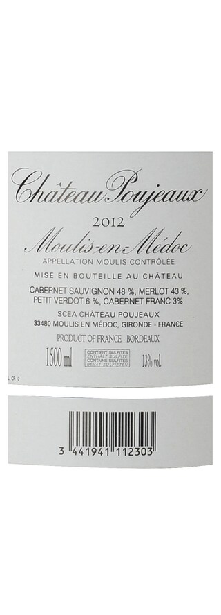Chateau Poujeaux | Moulis-en-Médoc | 2012 1,5 l