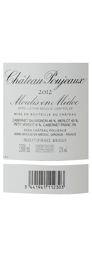 Chateau Poujeaux | Moulis-en-Médoc | 2012 