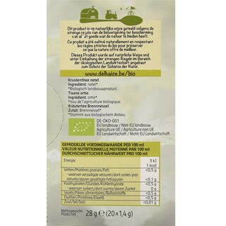 Delhaize | Bio | Kruidenthee | Netel | Zakjes | Bio 20 x 1,8 gr