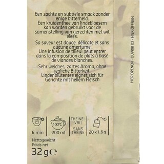 Delhaize | Bio | Tisane | Tilleul | Sachets | Bio 20 x 1,6 gr