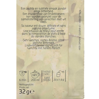 Delhaize | Bio | Kruidenthee | Linde | Zakjes | Bio 