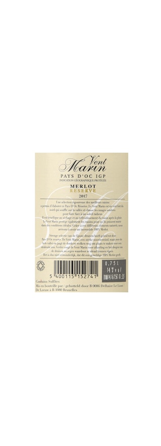France - Frankrijk | Midi de la France - Oc IGP | Vent Marin Merlot Reserve Rood 