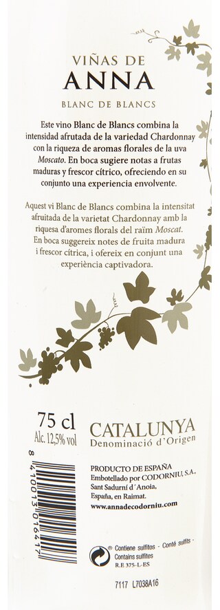 Espagne - Spanje | Catalunya D.O. | Vinas De Anna Blanc de Blancs 16 