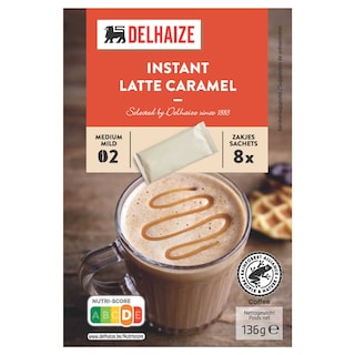 Delhaize | Koffie | Oplos | Sticks | Latte Caramel 