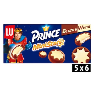 LU | Prince | Koekjes | Mini Stars | Black & White 187 gr
