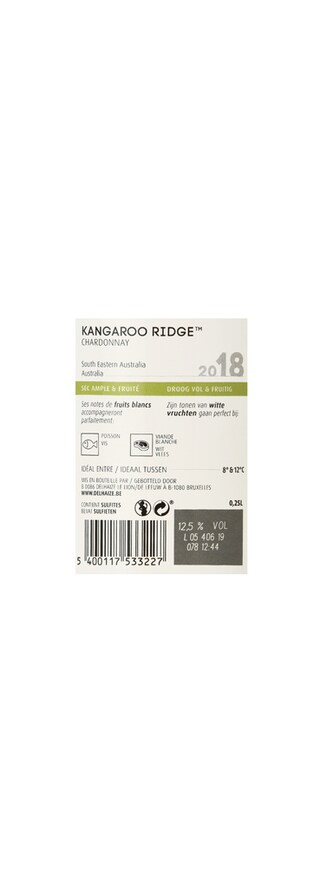 Australie - Australië | South Eastern | Kangaroo Ridge Chardonnay 18 