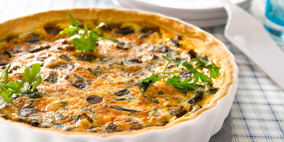 Quiche aux champignons des bois et au parmesan