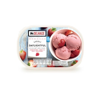 Delhaize | Sorbet | Aardbei | 0% tvg suiker 