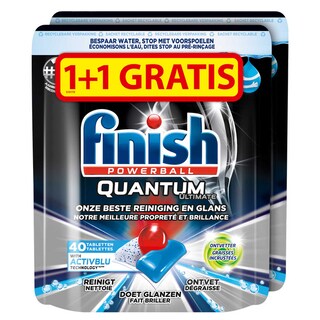 Finish | 2x40 Vatwas Tabletten Dishwasher | Quantum Ultimate | AB | 1+1 