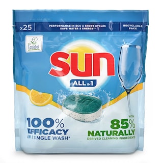 Sun | 25 Vaatwascapsules | All in One | Lemon 