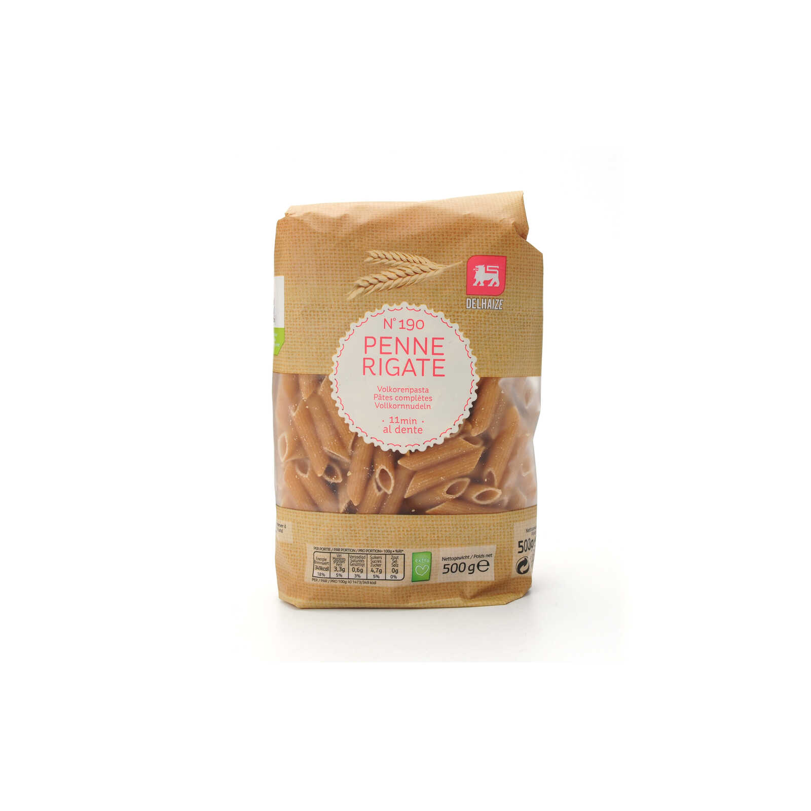 Delhaize Pasta Penne Volkoren 500 gr Delhaize
